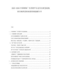2025-2030中國網(wǎng)絡(luò)廣告營銷平臺競爭分析發(fā)展現(xiàn)狀市場供需要求投資規(guī)劃報告書