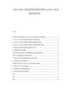 2025-2030中國(guó)智慧園區(qū)建設(shè)標(biāo)準(zhǔn)對(duì)LonWorks技術(shù)要求演變分析