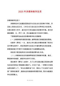 2025年多媒體教學(xué)反思