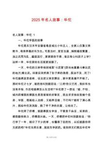 2025年名人故事：華佗