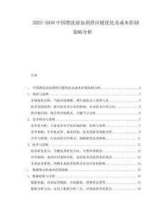 2025-2030中國漂洗添加劑供應(yīng)鏈優(yōu)化及成本控制策略分析