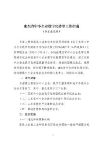 《山東省中小企業數字化轉型工作指南》