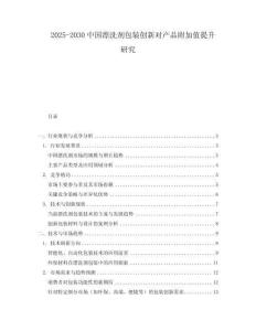 2025-2030中國漂洗劑包裝創(chuàng)新對產(chǎn)品附加值提升研究
