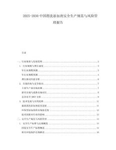 2025-2030中國漂洗添加劑安全生產(chǎn)規(guī)范與風(fēng)險管理報告