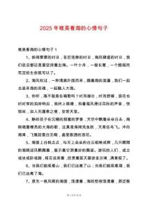 2025年唯美看海的心情句子