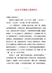 2025年可愛的小弟弟作文