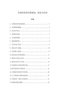 全球經(jīng)濟(jì)研究新視角：理論與應(yīng)用