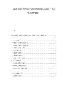 2025-2030智慧城市安防系統(tǒng)升級改造需求與市場容量測算報告