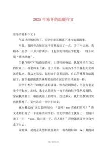 2025年寒冬的溫暖作文