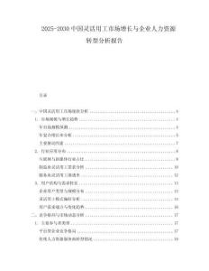 2025-2030中國靈活用工市場增長與企業人力資源轉型分析報告
