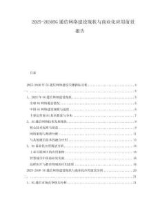 2025-20305G通信網絡建設現狀與商業化應用前景報告