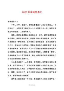 2025年年味的作文