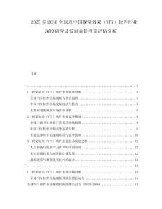 2025至2030全球及中國視覺效果（VFX）軟件行業深度研究及發展前景投資評估分析