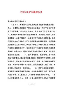 2025年安全事故反思