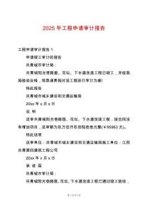 2025年工程申請(qǐng)審計(jì)報(bào)告