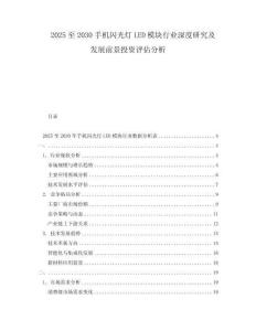 2025至2030手機(jī)閃光燈LED模塊行業(yè)深度研究及發(fā)展前景投資評(píng)估分析