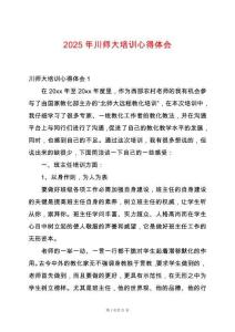 2025年川師大培訓(xùn)心得體會