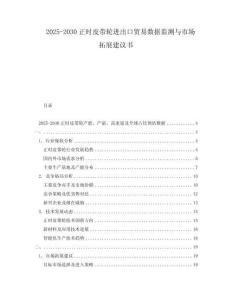 2025-2030正時皮帶輪進出口貿易數據監測與市場拓展建議書