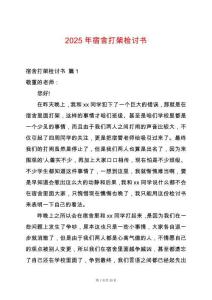 2025年宿舍打架檢討書