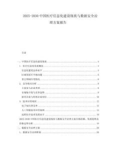 2025-2030中國(guó)醫(yī)療信息化建設(shè)現(xiàn)狀與數(shù)據(jù)安全治理方案報(bào)告