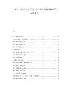 2025-2030中國(guó)遠(yuǎn)程辦公軟件用戶體驗(yàn)與粘性提升戰(zhàn)略報(bào)告