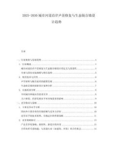 2025-2030城市河道沿岸聲景修復(fù)與生態(tài)隔音墻設(shè)計(jì)趨勢(shì)