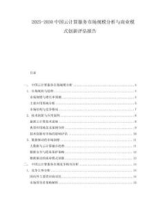 2025-2030中國云計(jì)算服務(wù)市場規(guī)模分析與商業(yè)模式創(chuàng)新評(píng)估報(bào)告