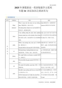 專題14 語法知識之狀語從句(原卷版)