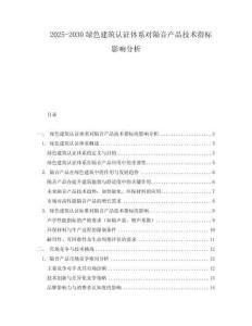 2025-2030綠色建筑認證體系對隔音產品技術指標影響分析