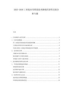 2025-2030工業廢水零排放技術路線經濟性比較分析專題