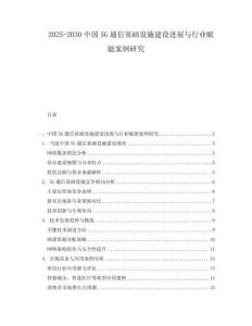 2025-2030中國5G通信基礎(chǔ)設(shè)施建設(shè)進展與行業(yè)賦能案例研究