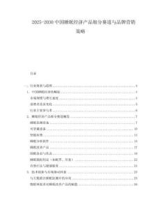 2025-2030中國睡眠經濟產品細分賽道與品牌營銷策略
