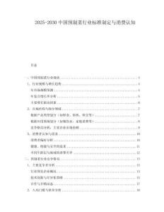 2025-2030中國預制菜行業標準制定與消費認知