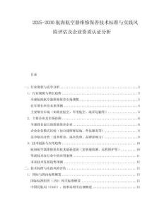 2025-2030航海航空器維修保養(yǎng)技術(shù)標(biāo)準(zhǔn)與實踐風(fēng)險評估及企業(yè)資質(zhì)認(rèn)證分析