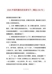 2025年描寫煙花的優(yōu)美句子（精選235句）