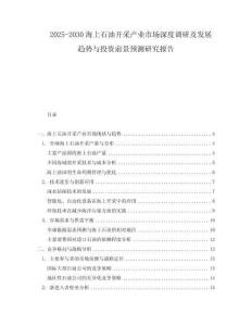 2025-2030海上石油開采產(chǎn)業(yè)市場(chǎng)深度調(diào)研及發(fā)展趨勢(shì)與投資前景預(yù)測(cè)研究報(bào)告
