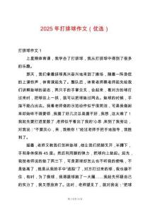2025年打排球作文（優選）
