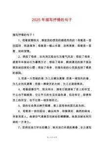 2025年描寫抒情的句子