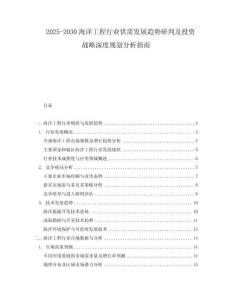 2025-2030海洋工程行業供需發展趨勢研判及投資戰略深度規劃分析指南