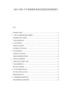 2025-2030卡車智能維修系統(tǒng)市場接受度調(diào)研報告