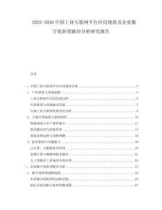 2025-2030中國工業(yè)互聯(lián)網(wǎng)平臺應用現(xiàn)狀及企業(yè)數(shù)字化轉(zhuǎn)型路徑分析研究報告