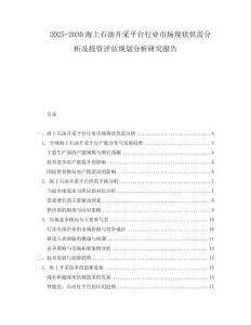 2025-2030海上石油開(kāi)采平臺(tái)行業(yè)市場(chǎng)現(xiàn)狀供需分析及投資評(píng)估規(guī)劃分析研究報(bào)告