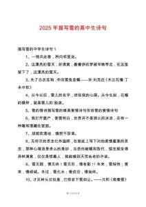2025年描寫雪的高中生詩(shī)句