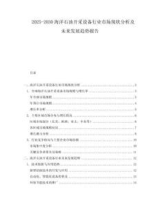 2025-2030海洋石油開(kāi)采設(shè)備行業(yè)市場(chǎng)現(xiàn)狀分析及未來(lái)發(fā)展趨勢(shì)報(bào)告