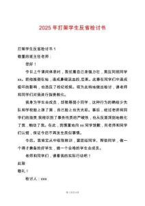 2025年打架學(xué)生反省檢討書