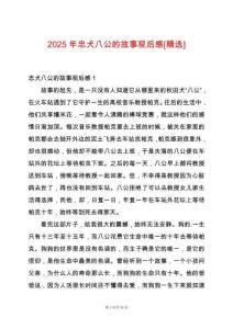 2025年忠犬八公的故事觀后感[精選]