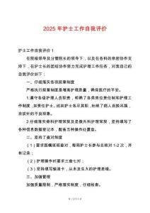 2025年護士工作自我評價