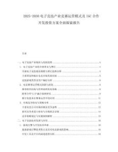 2025-2030電子競技產(chǎn)業(yè)競賽運(yùn)營模式及IGC合作開發(fā)投資方案全面探索報(bào)告