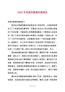 2025年思政實踐課實踐報告