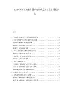 2025-2030工業軟件國產化替代趨勢及投資回報評估